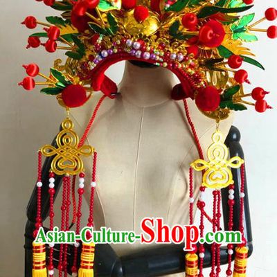 China Traditional Beijing Opera Headdress Handmade Phoenix Coronet Peking Opera Hat
