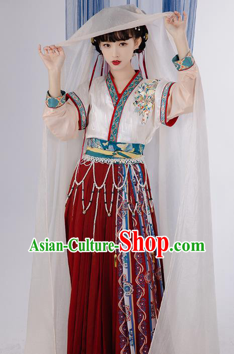 China Traditional Tang Dynasty Young Lady Costumes Ancient Court Maid Hanfu Dress Clothing China Traditional Tang Dynasty Young Lady Costumes Ancient Court Maid Hanfu Dress Clothing