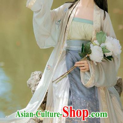 China Traditional Song Dynasty Patrician Lady Replica Clothing Ancient Princess Embroidered Costumes