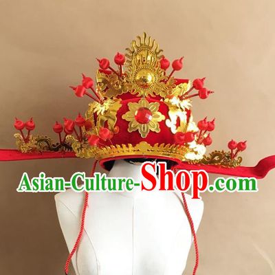 Chinese Beijing Opera Headwear Peking Opera God of Wealth Hat