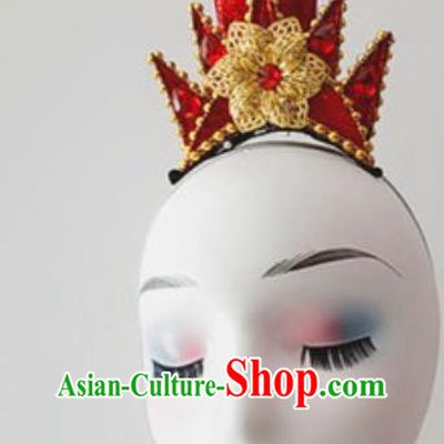 China Folk Dance Headwear Traditional Stage Performance Hair Accessories Handmade Drum Dance Headpiece