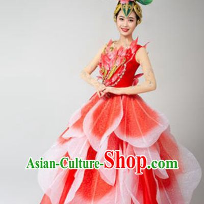 China Modern Dance Stage Performance Costume Spring Festival Gala Opening Dance Red Dress