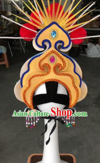 China Traditional Beijing Opera Actress Headwear Handmade Classical Dance Swordswoman Helmet China Traditional Beijing Opera Actress Headwear Handmade Classical Dance Swordswoman Helmet