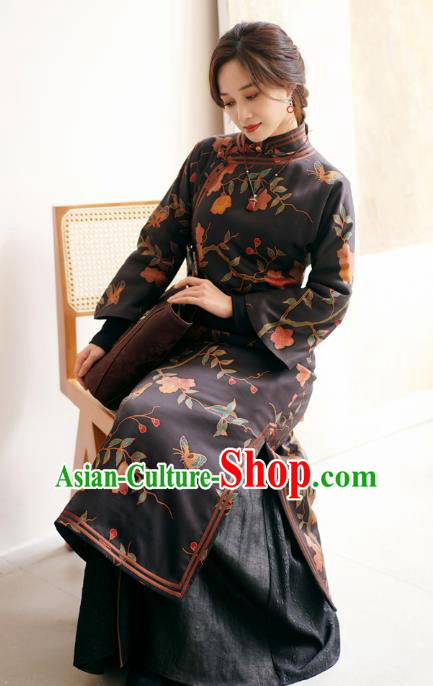 China Black Silk Qipao Dress Female Gambiered Guangdong Gauze Long Cheongsam China Black Silk Qipao Dress Female Gambiered Guangdong Gauze Long Cheongsam