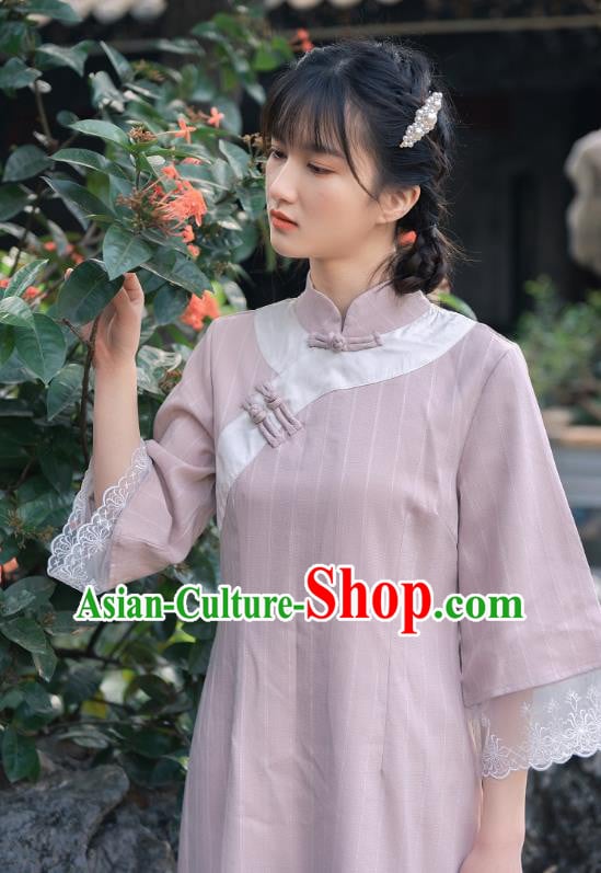 Chinese National Slant Opening Qipao Dress Traditional Clothing Young Lady Cheongsam Chinese National Slant Opening Qipao Dress Traditional Clothing Young Lady Cheongsam