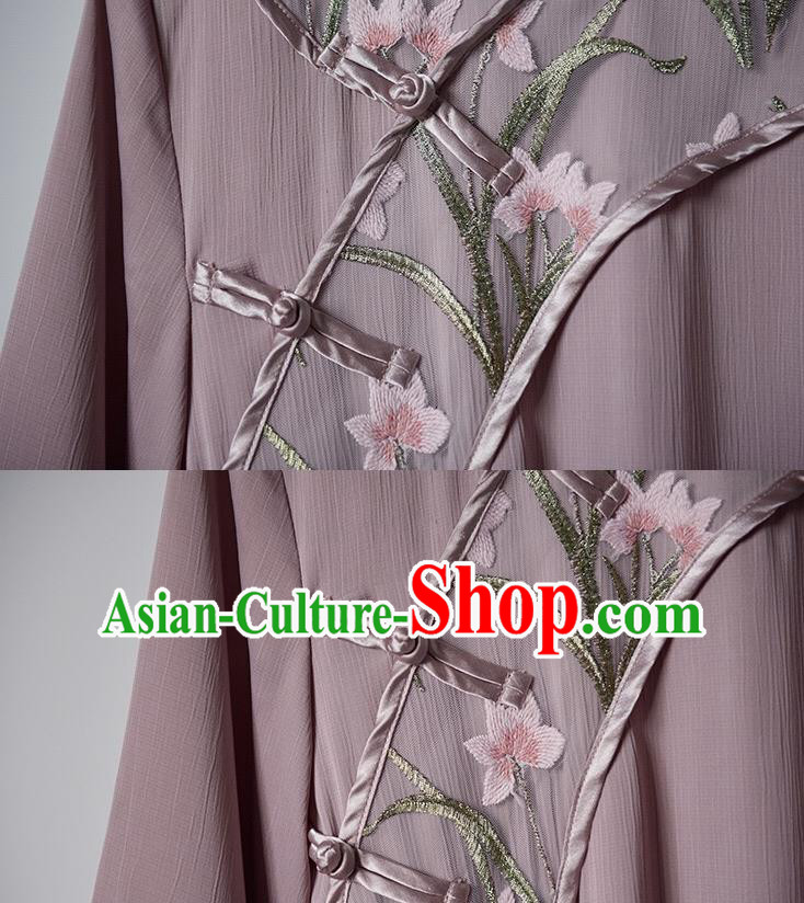 Chinese National Embroidered Qipao Dress Traditional Clothing Young Lady Pink Cheongsam Chinese National Embroidered Qipao Dress Traditional Clothing Young Lady Pink Cheongsam