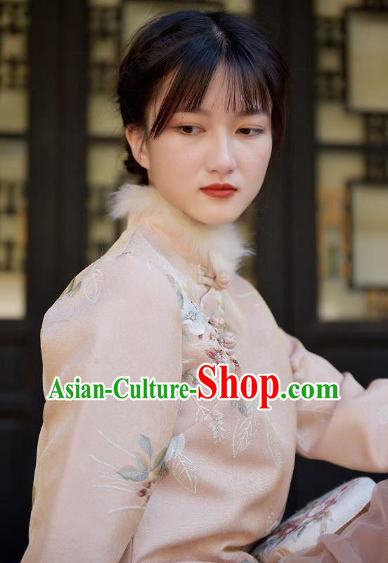 China Classical Cheongsam Upper Outer Garment Traditional Tang Suit Embroidered Beige Jacket China Classical Cheongsam Upper Outer Garment Traditional Tang Suit Embroidered Beige Jacket
