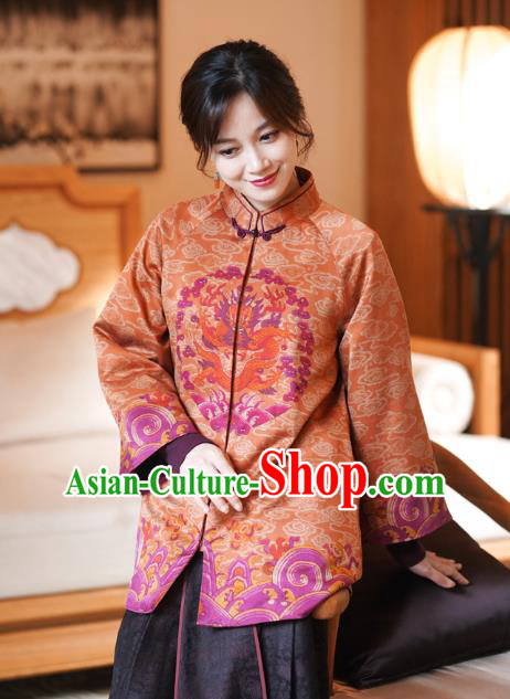China Classical Women Overcoat Tang Suit Embroidered Jacket National Silk Clothing China Classical Women Overcoat Tang Suit Embroidered Jacket National Silk Clothing