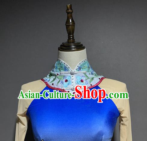 China Traditional Peking Opera Hua Tan Costumes Classical Dance Blue Outfits and Headwear China Traditional Peking Opera Hua Tan Costumes Classical Dance Blue Outfits and Headwear