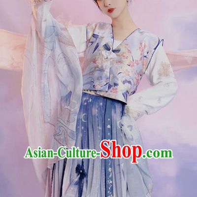 China Ancient Young Beauty Hanfu Dress Clothing Traditional Tang Dynasty Palace Lady Replica Costumes