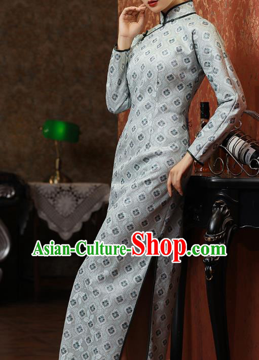 Chinese National Shanghai Beauty Costume Traditional Cheongsam Classical Dance Qipao Dress Chinese National Shanghai Beauty Costume Traditional Cheongsam Classical Dance Qipao Dress