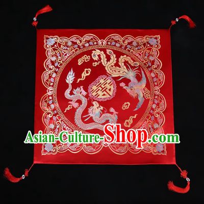 China Traditional Wedding Headwear Bride Red Veil Xiuhe Suit Headdress