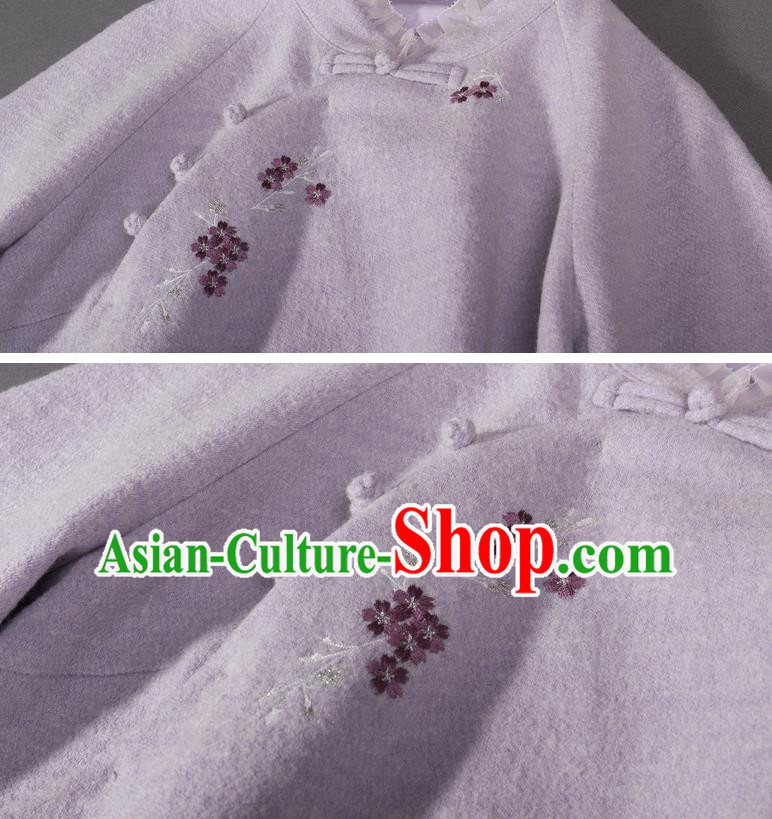 China Winter Embroidered Cheongsam Costume Traditional Young Woman Chiffon Qipao Dress China Winter Embroidered Cheongsam Costume Traditional Young Woman Chiffon Qipao Dress