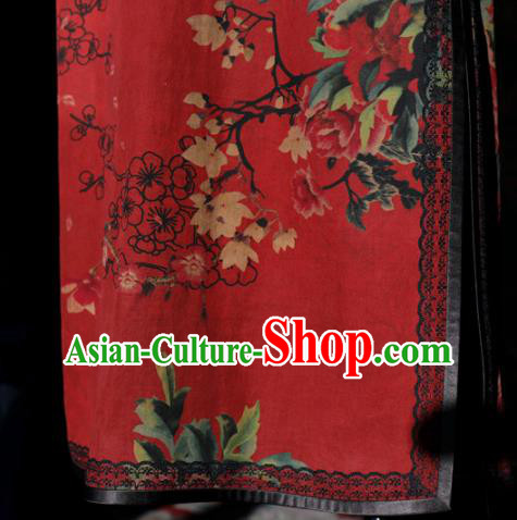 Republic of China Classical Wedding Red Cheongsam Traditional Minguo Shanghai Beauty Silk Qipao Dress Republic of China Classical Wedding Red Cheongsam Traditional Minguo Shanghai Beauty Silk Qipao Dress