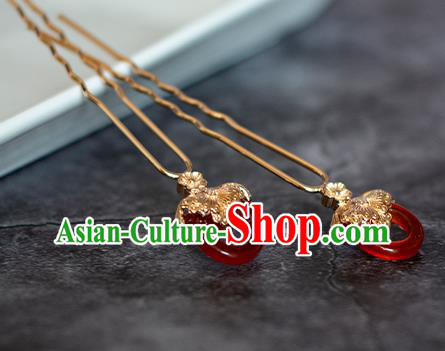Chinese Traditional Song Dynasty Hanfu Agate Hairpin Ancient Princess Hair Stick Headwear Chinese Traditional Song Dynasty Hanfu Agate Hairpin Ancient Princess Hair Stick Headwear