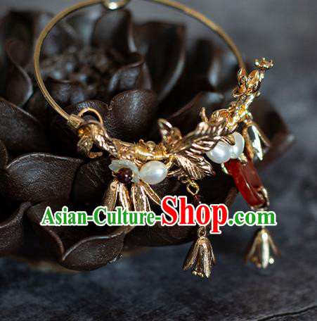 China Classical Golden Bracelet Traditional Ming Dynasty Agate Wristlet Accessories China Classical Golden Bracelet Traditional Ming Dynasty Agate Wristlet Accessories