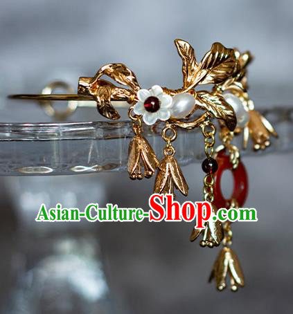 China Classical Golden Bracelet Traditional Ming Dynasty Agate Wristlet Accessories China Classical Golden Bracelet Traditional Ming Dynasty Agate Wristlet Accessories