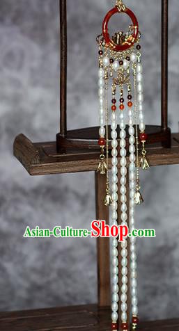 China Classical Cheongsam Pearls Tassel Pendant Traditional Ming Dynasty Agate Brooch Accessories China Classical Cheongsam Pearls Tassel Pendant Traditional Ming Dynasty Agate Brooch Accessories