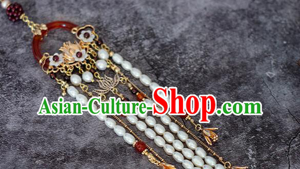 China Classical Cheongsam Pearls Tassel Pendant Traditional Ming Dynasty Agate Brooch Accessories China Classical Cheongsam Pearls Tassel Pendant Traditional Ming Dynasty Agate Brooch Accessories