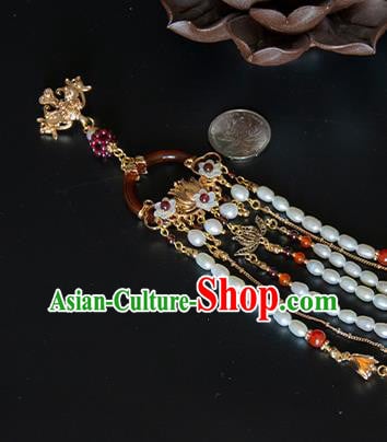 China Classical Cheongsam Pearls Tassel Pendant Traditional Ming Dynasty Agate Brooch Accessories China Classical Cheongsam Pearls Tassel Pendant Traditional Ming Dynasty Agate Brooch Accessories