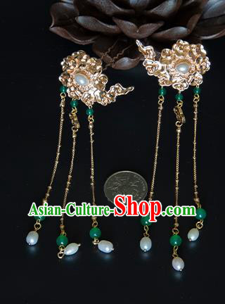 Chinese Traditional Hanfu Golden Cloud Hairpin Ancient Princess Tassel Hair Stick Chinese Traditional Hanfu Golden Cloud Hairpin Ancient Princess Tassel Hair Stick
