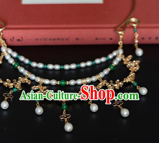 China Classical Pearls Necklace Traditional Tang Dynasty Princess Golden Cloud Necklet Accessories China Classical Pearls Necklace Traditional Tang Dynasty Princess Golden Cloud Necklet Accessories