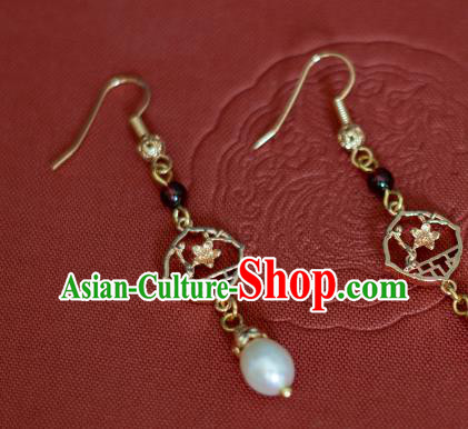 China Traditional Cheongsam Ear Accessories Ancient Princess Garnet Earrings China Traditional Cheongsam Ear Accessories Ancient Princess Garnet Earrings