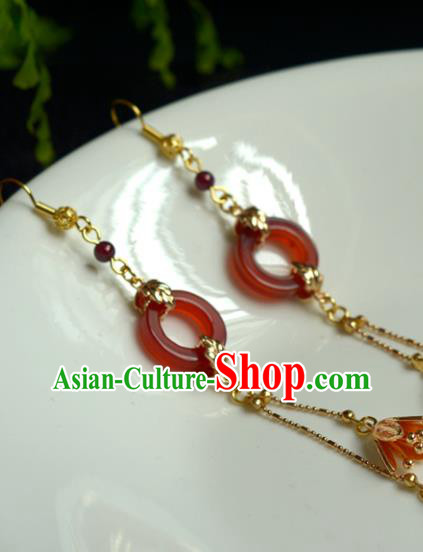China Handmade Agate Earrings Jewelry Traditional Cheongsam Ear Accessories China Handmade Agate Earrings Jewelry Traditional Cheongsam Ear Accessories