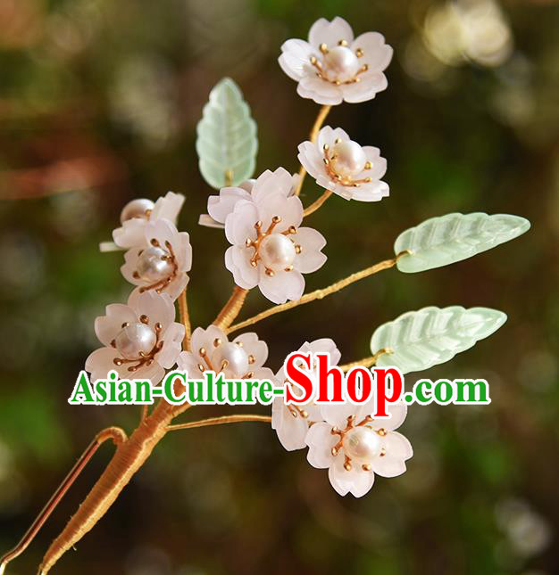 Chinese Traditional Cheongsam Hairpin Hanfu Hair Accessories Ancient Princess Pink Sakura Hair Stick Chinese Traditional Cheongsam Hairpin Hanfu Hair Accessories Ancient Princess Pink Sakura Hair Stick