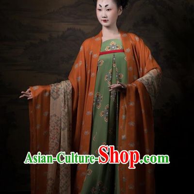 China Ancient Imperial Consort Green Hanfu Dress Costumes Traditional Tang Dynasty Court Woman Historical Clothing Full Set