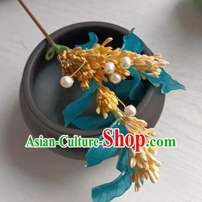 Chinese Ancient Village Girl Hairpin Hanfu Hair Accessories Traditional Ming Dynasty Rice Ears Hair Stick