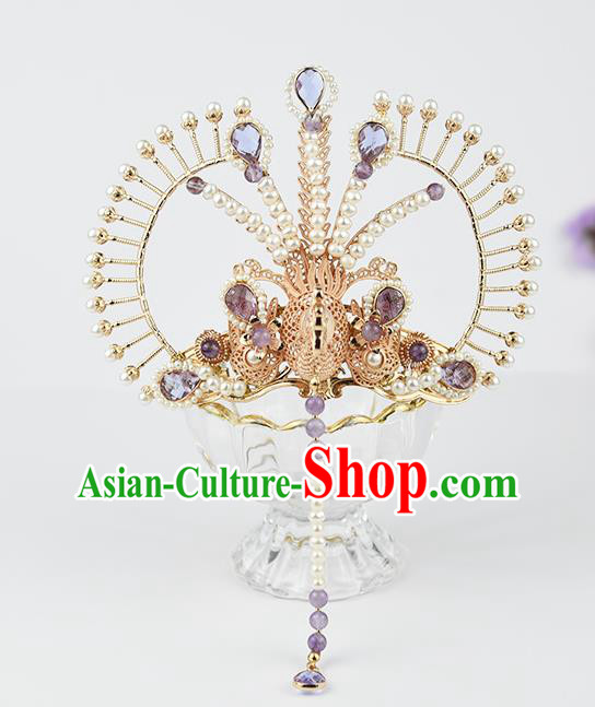 Chinese Handmade Traditional Song Dynasty Hair Accessories Ancient Princess Phoenix Hair Crown Chinese Handmade Traditional Song Dynasty Hair Accessories Ancient Princess Phoenix Hair Crown