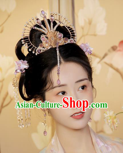 Chinese Handmade Traditional Song Dynasty Hair Accessories Ancient Princess Phoenix Hair Crown Chinese Handmade Traditional Song Dynasty Hair Accessories Ancient Princess Phoenix Hair Crown