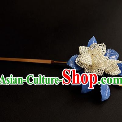 Chinese Traditional Song Dynasty Court Woman Hair Accessories Handmade Ancient Princess Pearls Hairpin