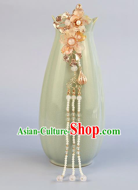 Chinese Traditional Hanfu Sakura Hairpin Hair Accessories Handmade Ancient Princess Tassel Hair Claw Chinese Traditional Hanfu Sakura Hairpin Hair Accessories Handmade Ancient Princess Tassel Hair Claw