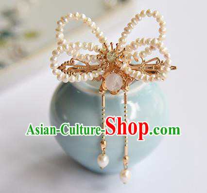 Chinese Ancient Hanfu Tassel Hairpin Traditional Ming Dynasty Princess Pearls Hair Claw Chinese Ancient Hanfu Tassel Hairpin Traditional Ming Dynasty Princess Pearls Hair Claw