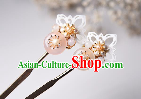Chinese Traditional Ming Dynasty Shell Lotus Hair Stick Ancient Princess Pearls Hairpin Chinese Traditional Ming Dynasty Shell Lotus Hair Stick Ancient Princess Pearls Hairpin