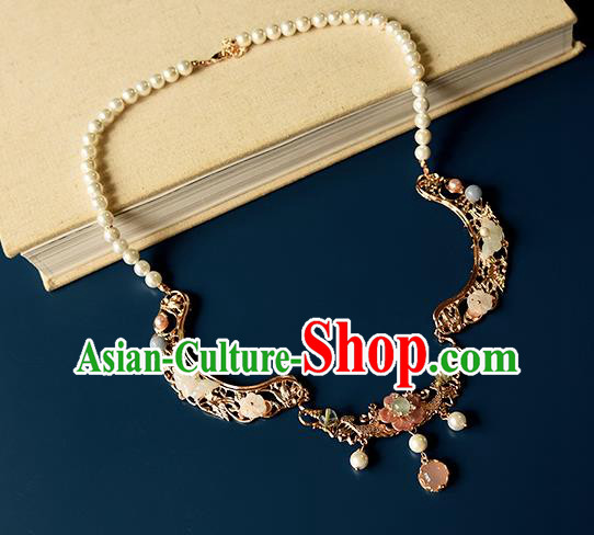China Classical Gems Necklace Traditional Ming Dynasty Princess Golden Phoenix Necklet Accessories China Classical Gems Necklace Traditional Ming Dynasty Princess Golden Phoenix Necklet Accessories