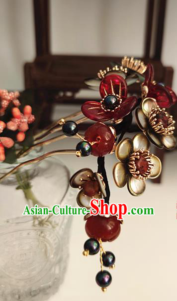 Chinese Traditional Ming Dynasty Plum Blossom Hair Comb Ancient Palace Princess Hairpin Headpiece Chinese Traditional Ming Dynasty Plum Blossom Hair Comb Ancient Palace Princess Hairpin Headpiece