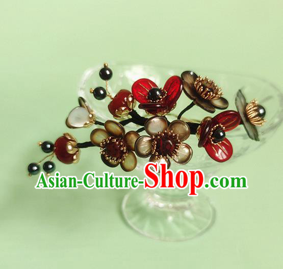Chinese Traditional Ming Dynasty Plum Blossom Hair Comb Ancient Palace Princess Hairpin Headpiece Chinese Traditional Ming Dynasty Plum Blossom Hair Comb Ancient Palace Princess Hairpin Headpiece