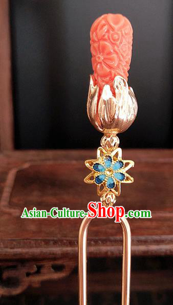 Chinese Traditional Ming Dynasty Hanfu Hair Stick Ancient Princess Pink Hairpin Chinese Traditional Ming Dynasty Hanfu Hair Stick Ancient Princess Pink Hairpin