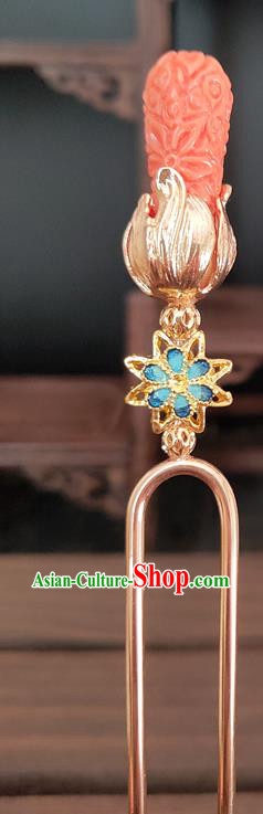 Chinese Traditional Ming Dynasty Hanfu Hair Stick Ancient Princess Pink Hairpin Chinese Traditional Ming Dynasty Hanfu Hair Stick Ancient Princess Pink Hairpin