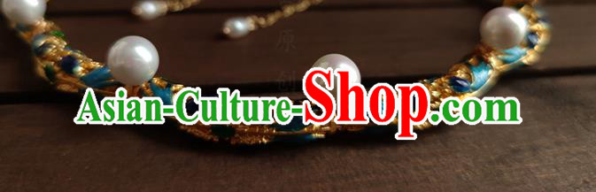 China Classical Ancient Court Woman Pearls Necklace Traditional Ming Dynasty Cloisonne Necklet Accessories China Classical Ancient Court Woman Pearls Necklace Traditional Ming Dynasty Cloisonne Necklet Accessories