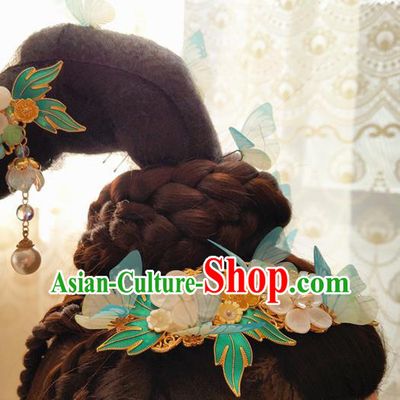 Chinese Ancient Goddess Hair Crown and Hairpin Traditional Jin Dynasty Palace Princess Hair Accessories