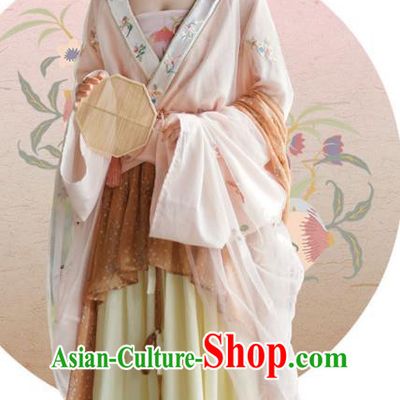 Traditional China Tang Dynasty Court Beauty Historical Clothing Ancient Princess Embroidered Hanfu Dress Apparels