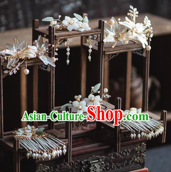Chinese Classical Bride Tassel Hair Sticks Traditional Wedding Hair Accessories Xiuhe Suit Hairpins Chinese Classical Bride Tassel Hair Sticks Traditional Wedding Hair Accessories Xiuhe Suit Hairpins