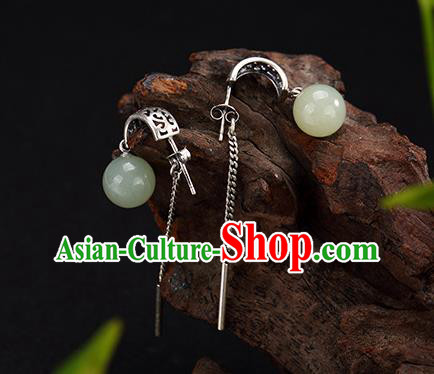 China Handmade National Earrings Traditional Cheongsam Silver Tassel Ear Accessories China Handmade National Earrings Traditional Cheongsam Silver Tassel Ear Accessories