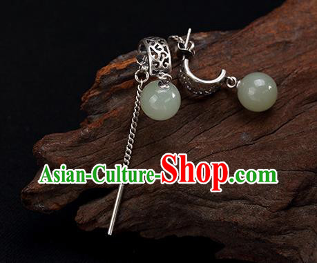 China Handmade National Earrings Traditional Cheongsam Silver Tassel Ear Accessories China Handmade National Earrings Traditional Cheongsam Silver Tassel Ear Accessories