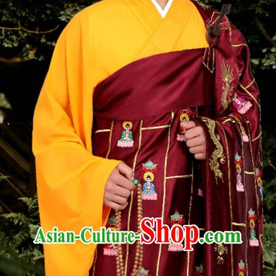 Chinese Classical Traditional Kesa Kasaya Buddhist Monk Clothing Qian Fo Yi Monk Garment Complete Set
