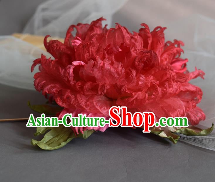 Chinese Traditional Tang Dynasty Hair Accessories Handmade Ancient Imperial Concubine Red Peony Hairpin Chinese Traditional Tang Dynasty Hair Accessories Handmade Ancient Imperial Concubine Red Peony Hairpin